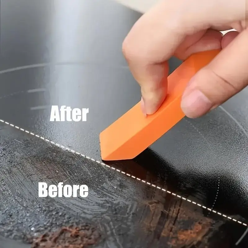 2pcs Magic Cleaning Erasers, Safe Rubber Scrubbing Tools for Effortless Household Stain and Rust Removal, Non-Electric, for Bathroom Glass and Kitchen Pots