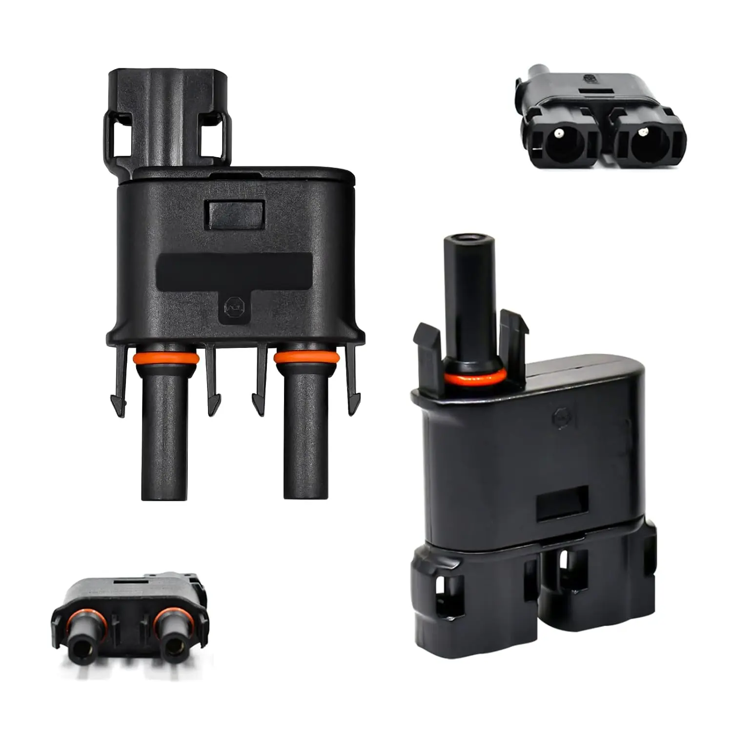 Solar Branch Connector, Y Connector IP68 50A 1500V Solid Copper Terminal, MMF+MFF for Parallel Connection Between Solar Panels