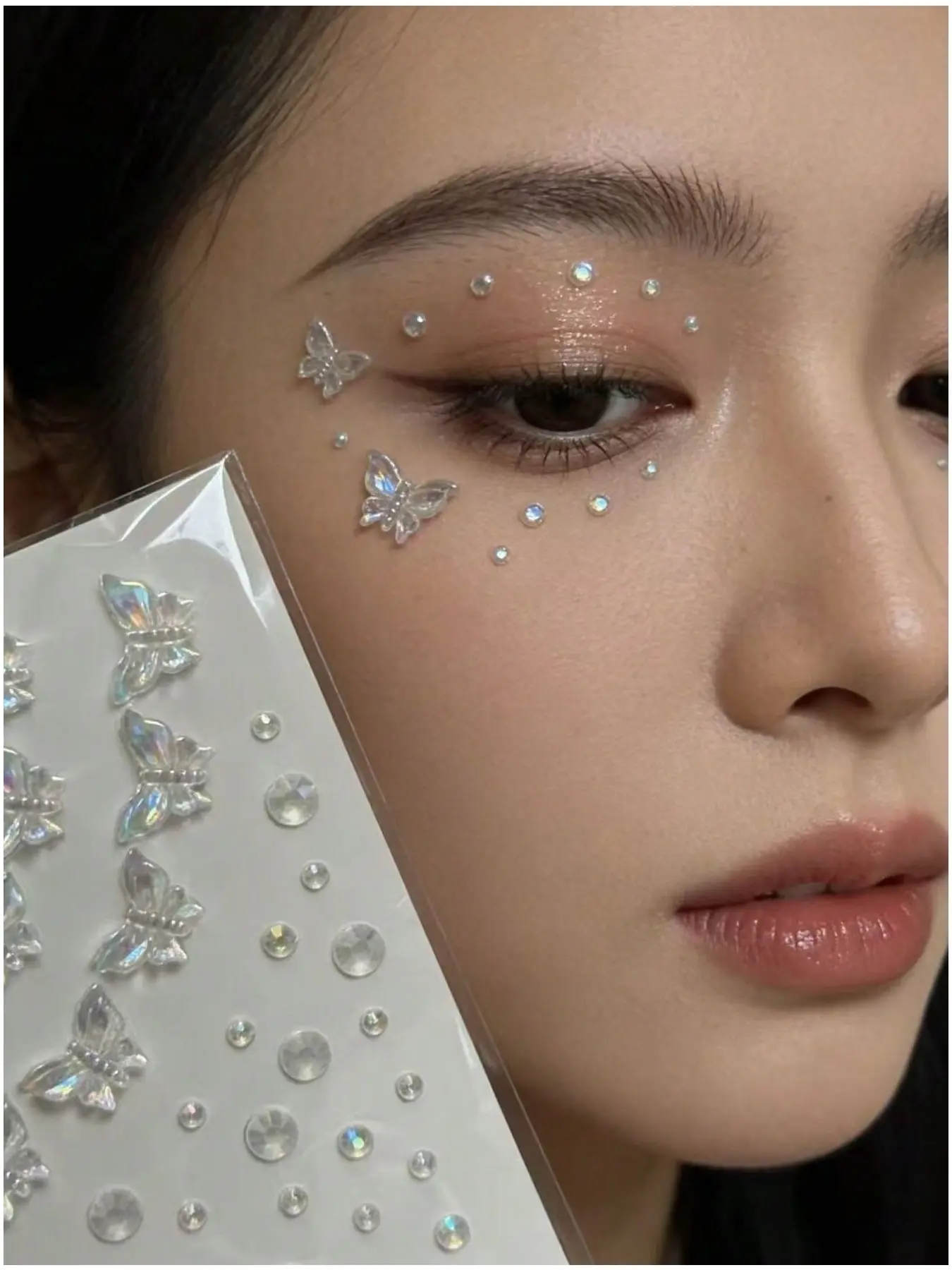 Rhinestone Face Gems Sticker for Women, Diamond Tear Face Jewels, 3D Self-Adhesive Festival Makeup Stickers for Kpop, Stage, Party & Rave Looks, Glitter Face Tattoos