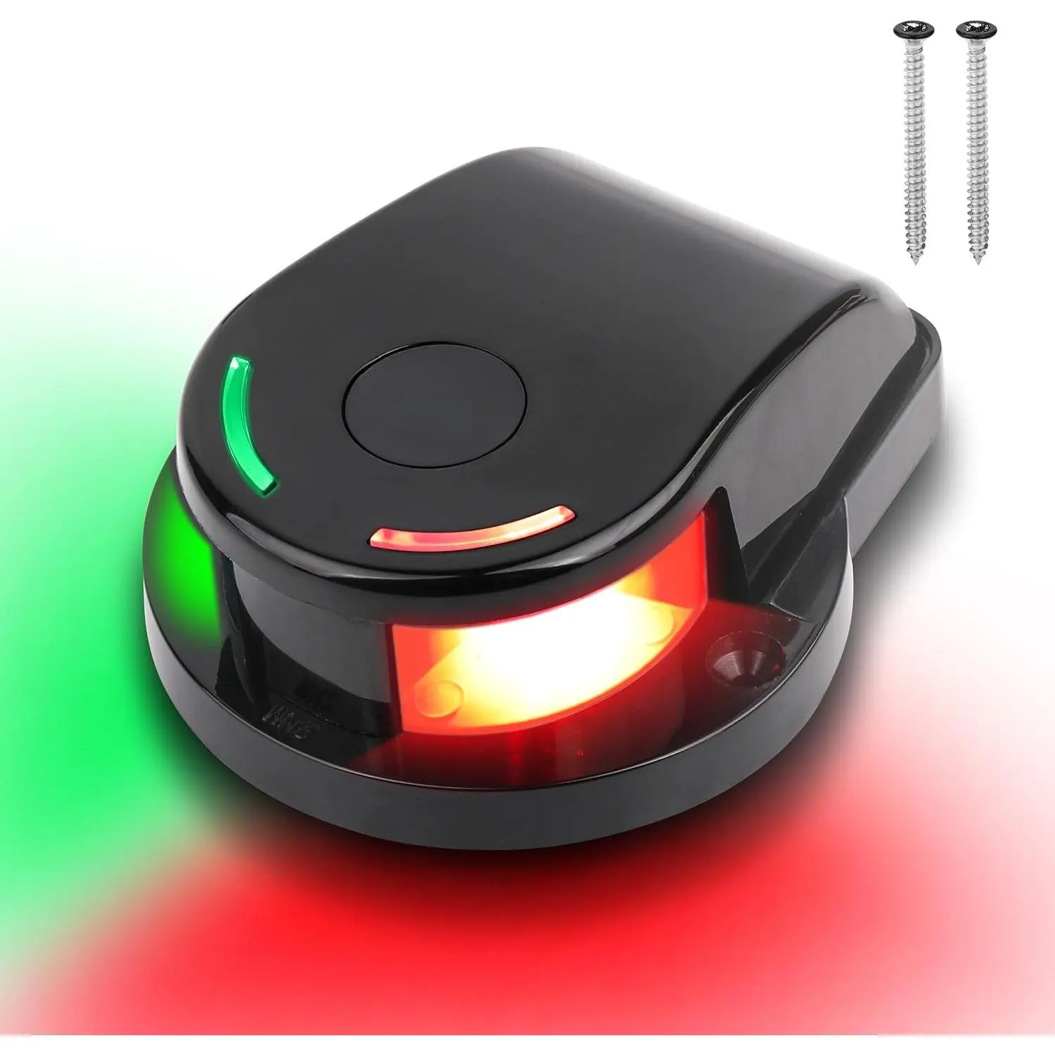 LED IP67 Waterproof Red & Green Marine Bow Lights - 2 Screws, Higher Corrosion Resistance, Easy to Install for Power Boat, Fishing Boat (Black), Boat Navigation Lights