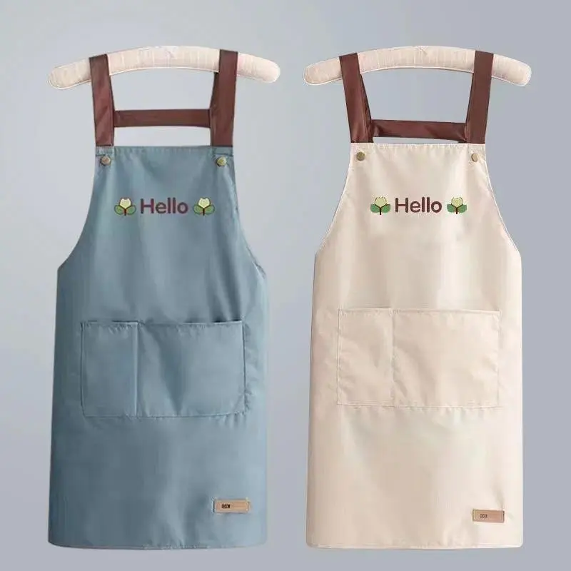 Kitchen Apron Waterproof Oilproof Convenient Pocket Chef Cooking Apron Men Women Barista Manicurist Work Aprons Waiter Uniform