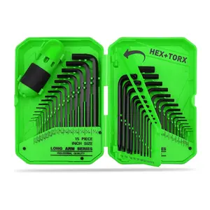 41-PIECE Hex Key Allen Wrench Set, Ergonomic Torque Handle, Sae 0.028 INCH-3/8 Inch, Metric 0.7MM-10MM, Torx T9-T50, Heat Treated Cr-v Steel, 3-LAYER Storage Case