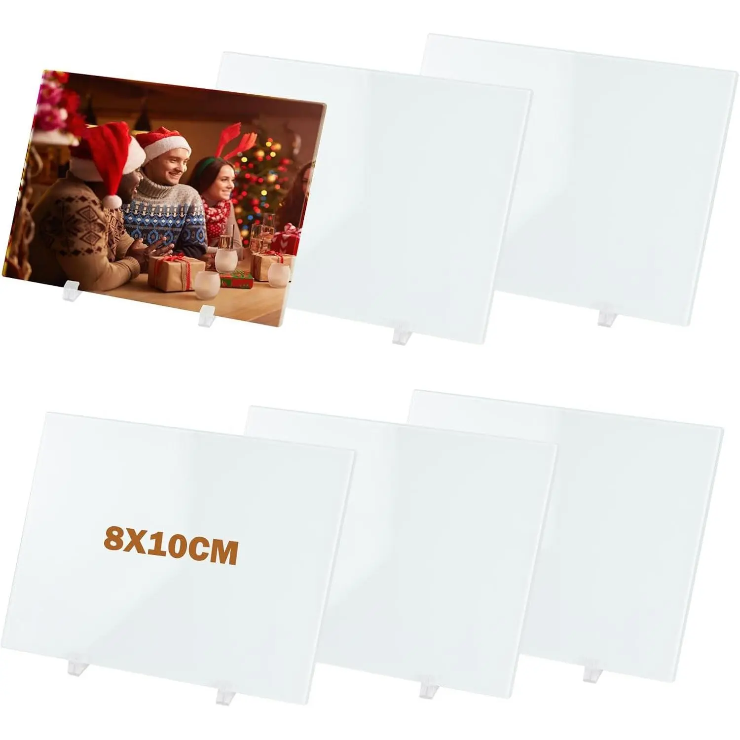 Tempered Glass Sublimation Photo Blank Plaque, 6 PCS 8x10 in, 4MM/0.15 in Thickness for DIY Projects, Customized