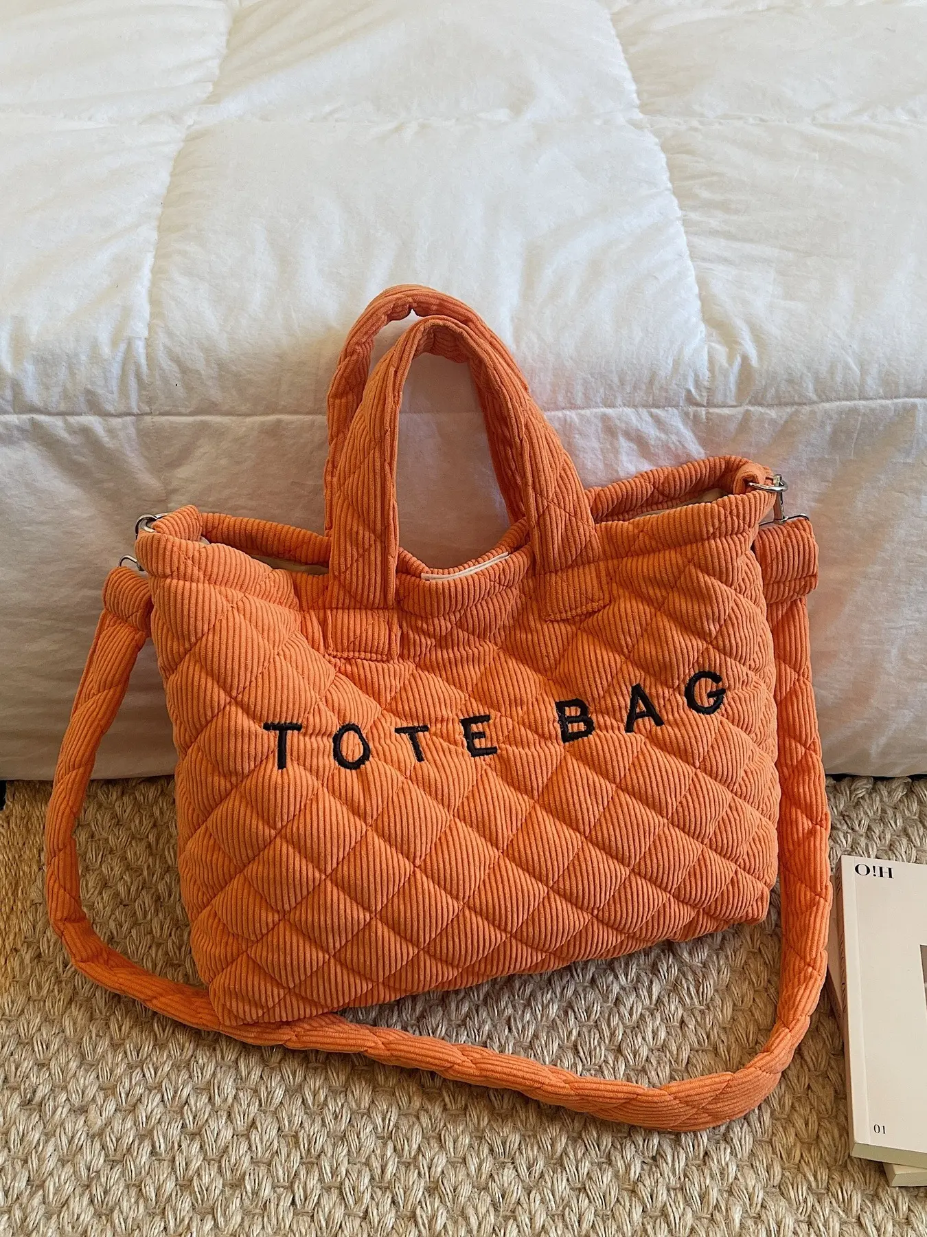 Lightweight Quilted Diamond Pattern Large Tote Bag For Women Multiway Shoulder Crossbody Bag Three Carry Ways Handbag For Short Trip Daily Use Multi Scenario Portable Storage Bag Quilted Tote Bags