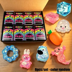 8pcs/set - New Unique Blind Box Stress Relieving Toy Set, Soft TPR Material, Sensory Set, Creative Slow Rebound Toy, Party Gift, Children and Adults Anxiety Relieving Stress Relieving Toy