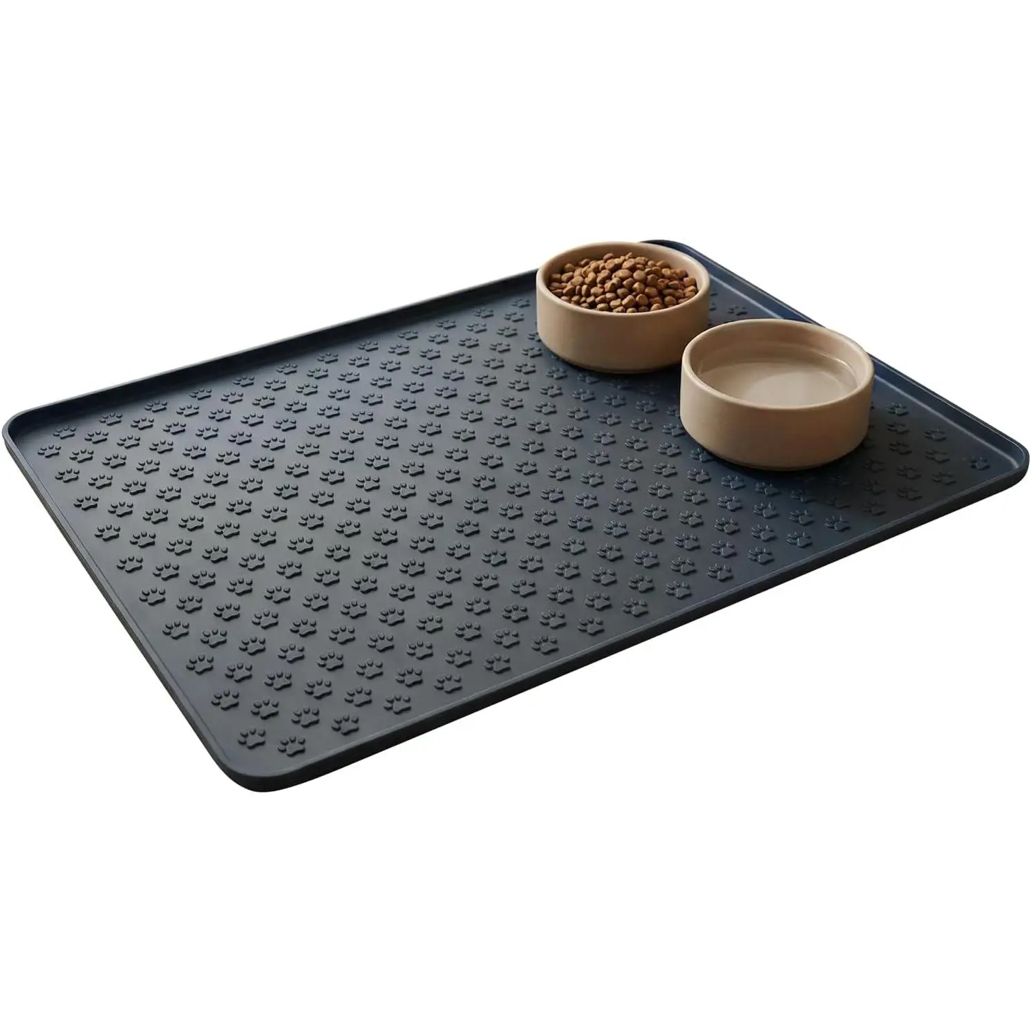 Mat,    Feeding Mat with Raised , Non-Slip Bowl Placemat for Cats & Dogs, Pets Accessories, 18.3” x 11.4”
