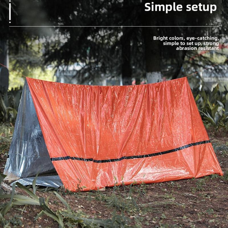 3-Second Pop-Up Triangular Tent with 3-Layer Aluminum Coating | Waterproof & Windproof | Includes Emergency Whistle & Paracord | Ideal for Solo Camping/Hiking/Biking | Instant Shelter for Outdoor Adventures Portable Outdoor Equipment Rainproof Tent