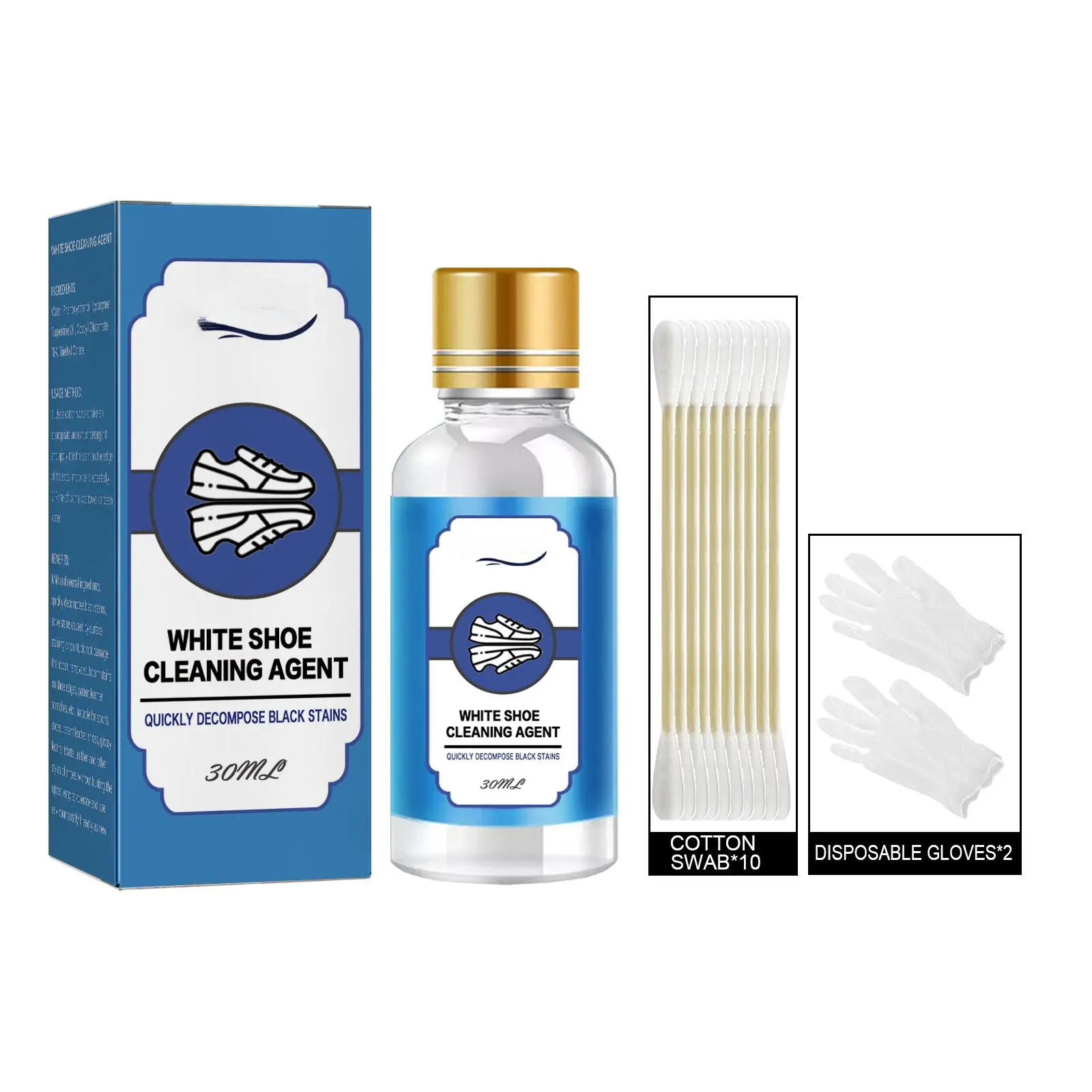 White Shoe Cleaner Agent - Turpentine Base Pure Concentrated Isopropyl Alcohol Nano Crystal Plating Stain Remover for Deep Cleaning, Decontaminating, Whitening, Shoe Edge Yellowing Removal; Includes Glass & Microfiber Cloth (Suitable for Outdoor Use)