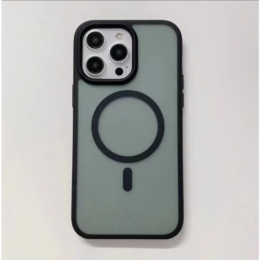Magnetic Silicone Shockproof Translucent Matte Back Slim Cellphone Case with Button Protection, Wireless Charging Support - for iPhone 17 Air/17e/16/16e/15/14/13 Plus/12 Pro Max Phone Accessories, Casing