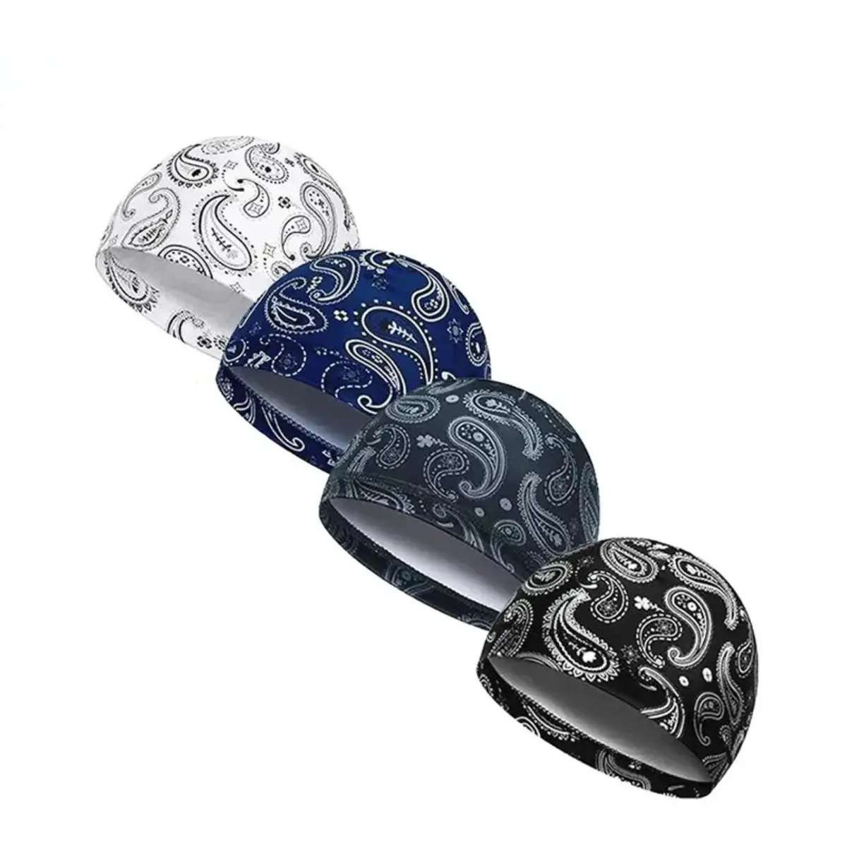 4pcs Paisley Beanies, Unisex Skull Cap Helmet Liner - Cooling & Quick-Drying for Hiking, Running & Cycling, Biker Skull Cap, Breathable Skull Cap