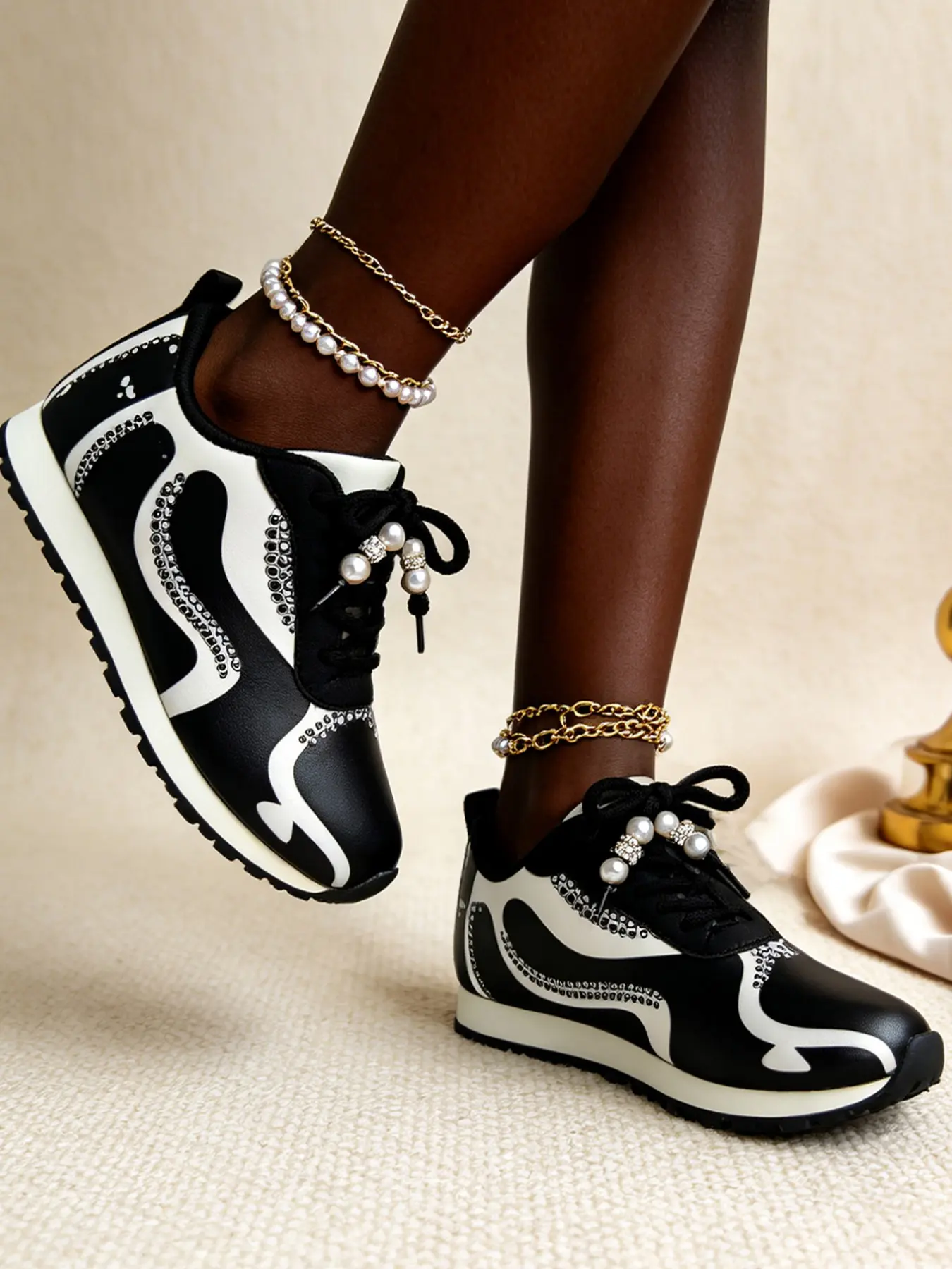 2026 New Arrival, Vintage Color Block Lace Up Walking Sneakers, Checkered Leopard Multi Patterns Optional, Light Round Toe Platform Soft Sole Non Slip Breathable Casual Trainers For Women Daily Commute Outdoor Travel
