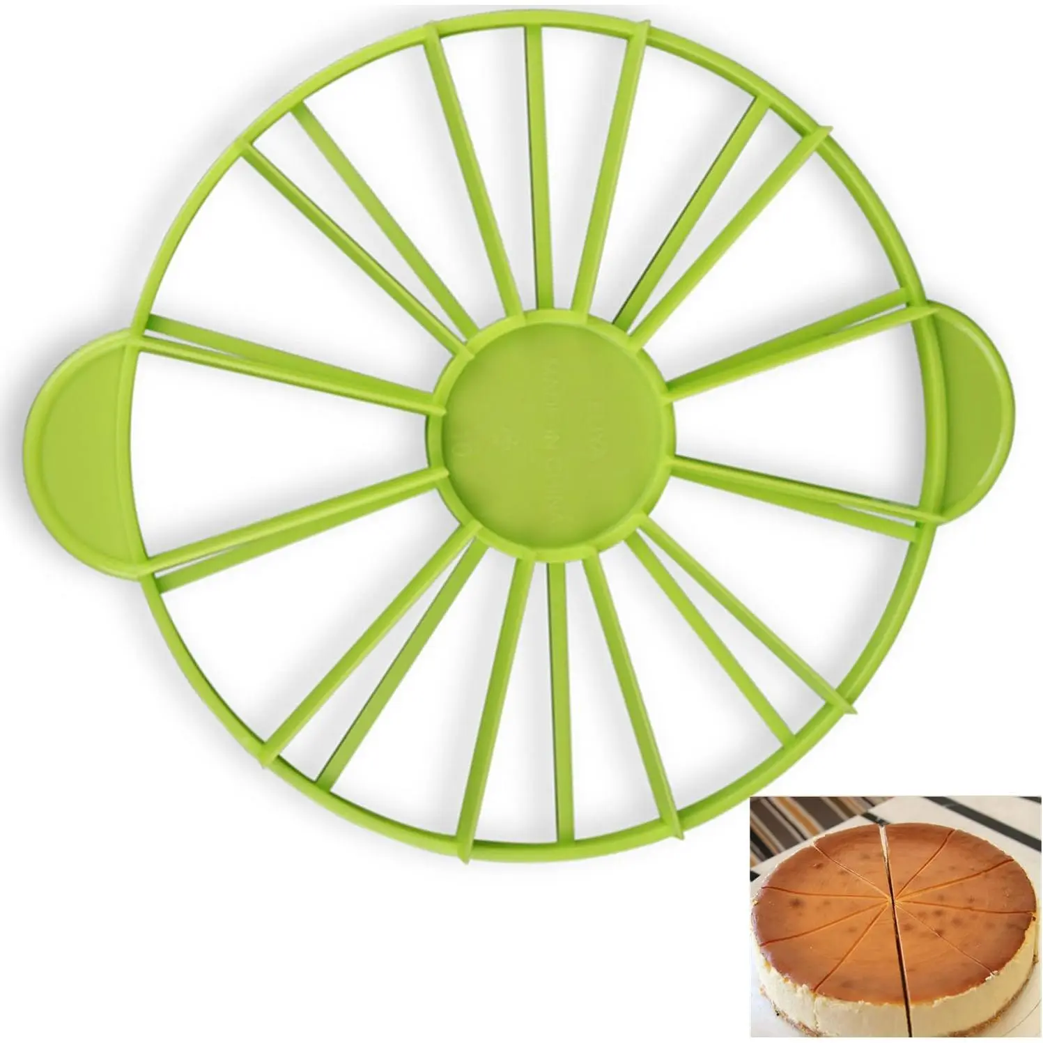 Round Slice & Pie Slicer Cake Divider Cheesecake Cutter Double Sided Portion Marker for 10/12 Slices Works Up To 10 Inch Diameter Desserts