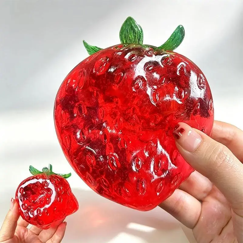 Vaseline Strawberry Stress Ball Toy Creative Strawberry No Rebound Squeeze Fidget Toy ASMR Sensory Stress Relief Toys