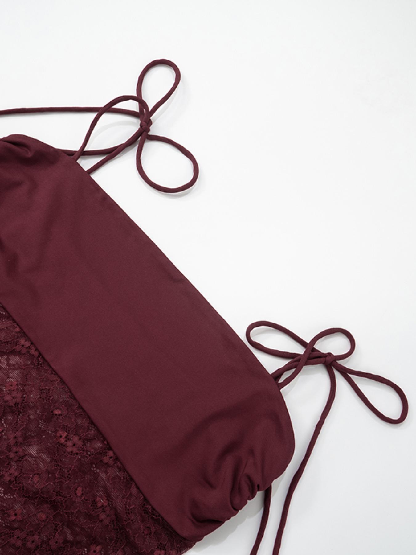 Women's Patchwork Floral Lace Tie Back Sleeveless Cami Dress, Elegant Fashion Chic Long Dress for Party Club Dating Evening Wear, Women Dress for Summer