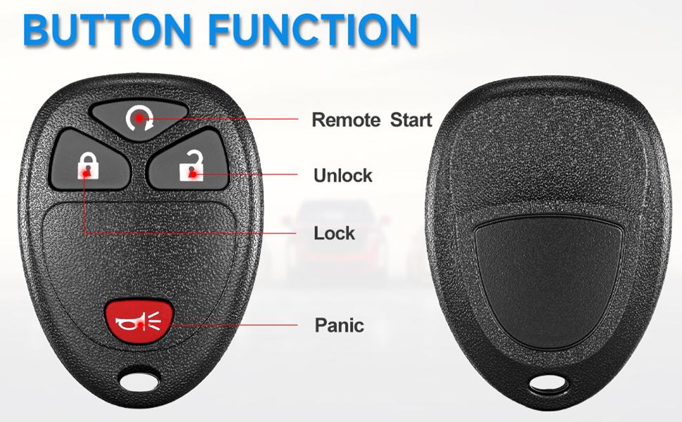 Key Fob Replacement Fits for Chevy Silverado Avalanche Equinox Express Traverse GMC Yukon Sierra Acadia 2007 2008 2009 2010 2011 2012 2013 Cadillac Escalade Car Keyless Entry Remote OUC60270 OUC60221