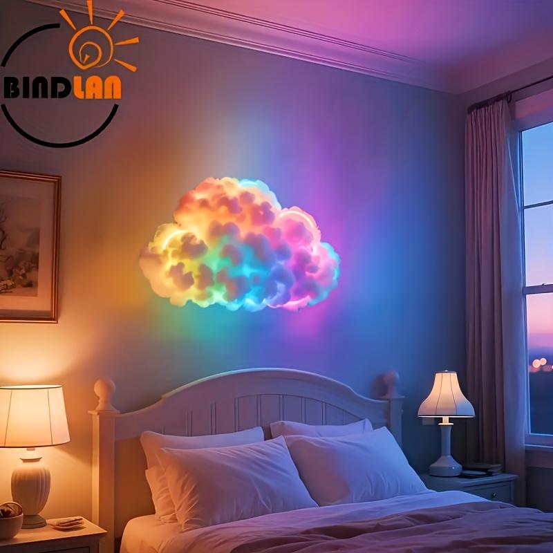 3D Lightning Cloud Lamp - USB Powered Mood Light Multicolor LED Vanity Mirror for Game Rooms Parties Gifts