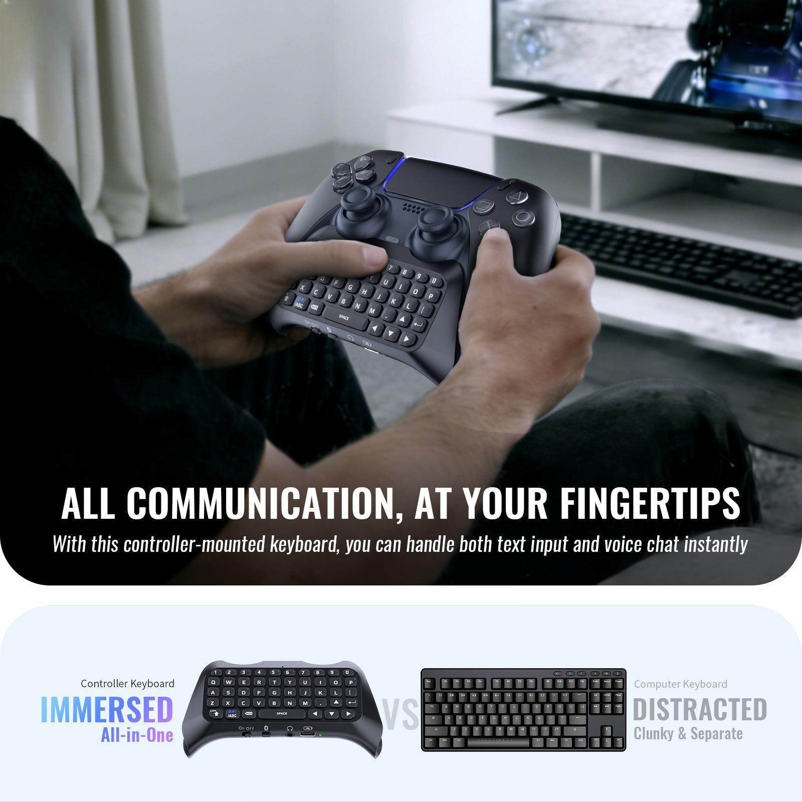 🎙️ PS5 Controller Wireless Keyboard |   Built-in Speaker for Voice Chat - Gamer Must-Have ✅ PS5 Wireless Controller Keyboard with Speaker |   Lag-Free Voice Chat - Essential Accessory