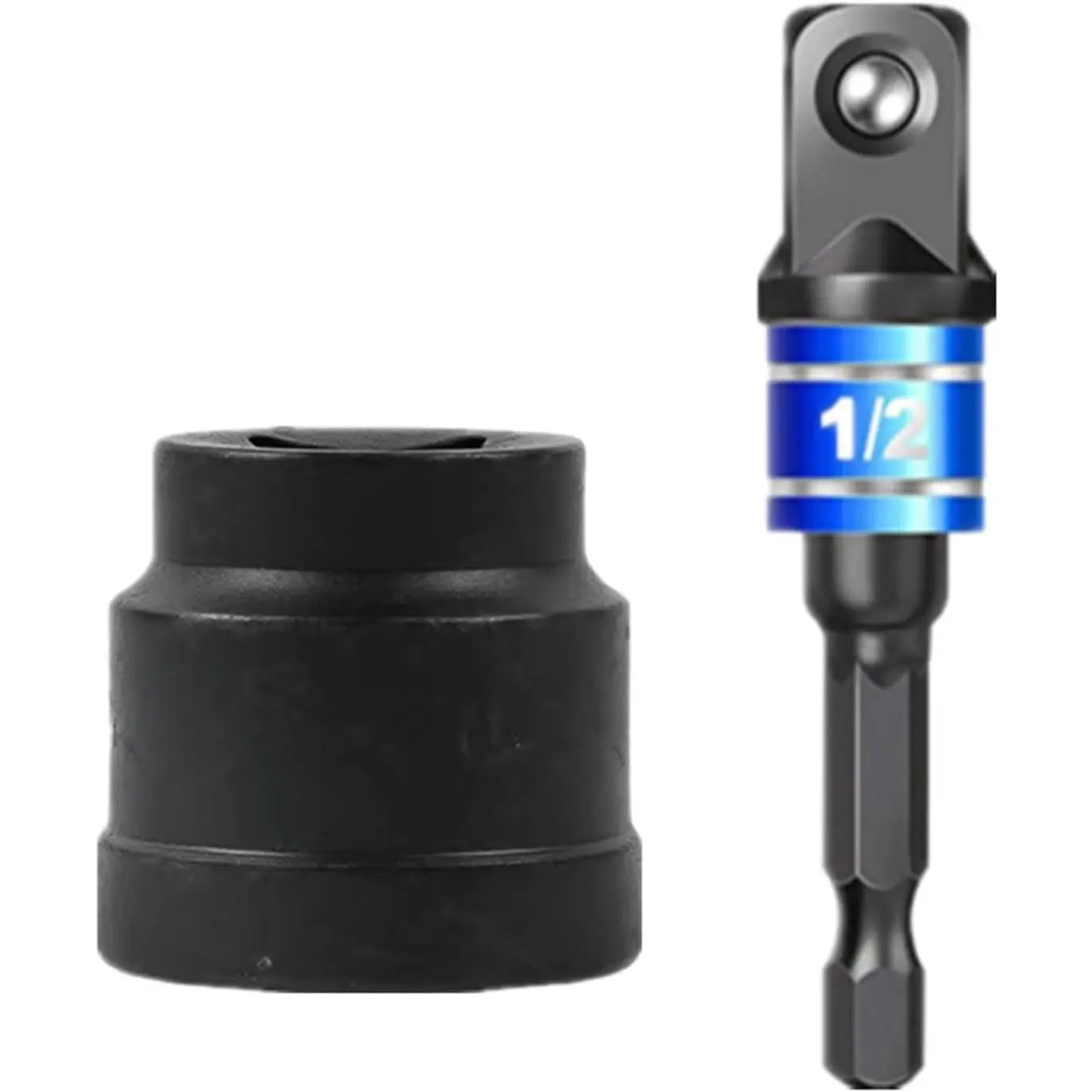 Heavy Duty Scissor Jack Adapter for Hand Drill - 1/2 Inch Drive Jack Socket Converter,  Automotive Tool for  Wrench, Ratchet & Electric Drill, Quick Lift (Matte Black)
