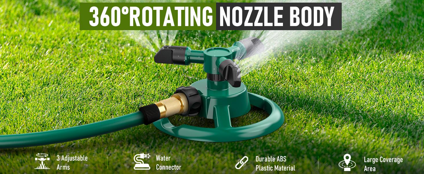 Water Fun!Sprinklers for Yard, Lawn & Garden Sprinkler Automatic 360 Rotating for Large Area Coverage, Grass Water Sprinkler for Kids and Pets