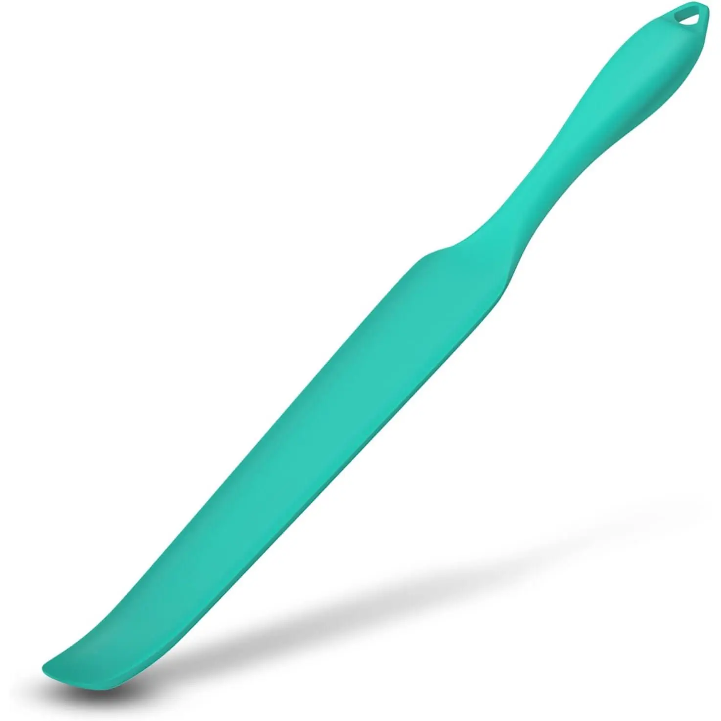 Blender Spatula for  Scraper - Easy to  Under Blender  and Edges,  Rubber Grip with  Holes  (Cyan)