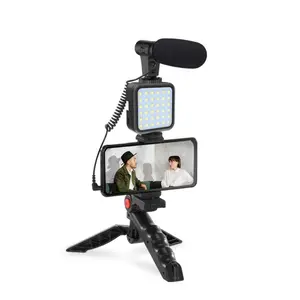 Vlogging Kit for YouTube Starter Kit for Content Creators - Accessories: Phone Tripod, Phone Mount, LED Fill Light and Shotgun Microphone