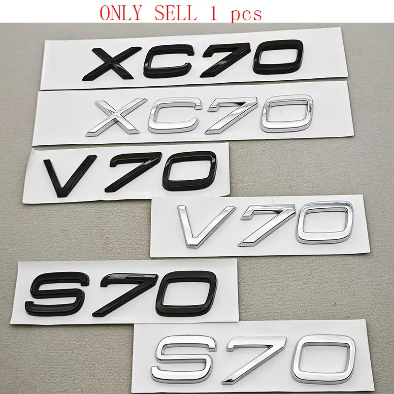 3D ABS Car Letters XC70 S70 V70 Logo Rear Trunk Badge Emblem Decals For Volvo XC70 S70 V70 Exterior Accessories