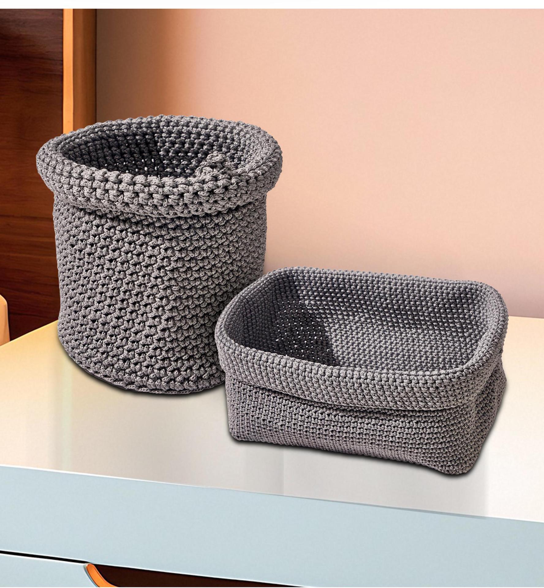 Bohemian wall hanging handmade storage basket, ice silk thread knitted fruit net bag