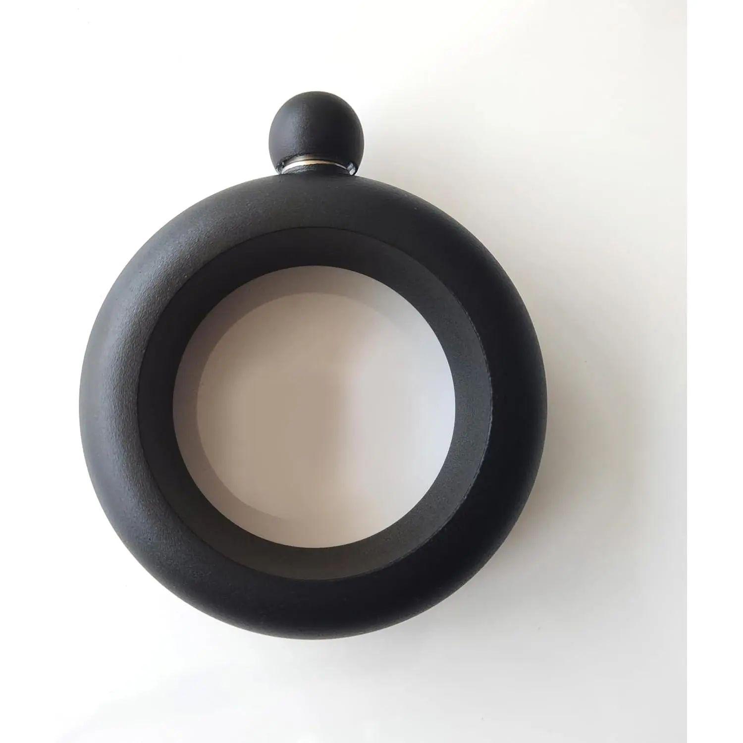 3.5oz Black  Coat Matte Black Bracelet Flask 304 Stainless Steel Bangle Shaped Drinking Flask With Funnel