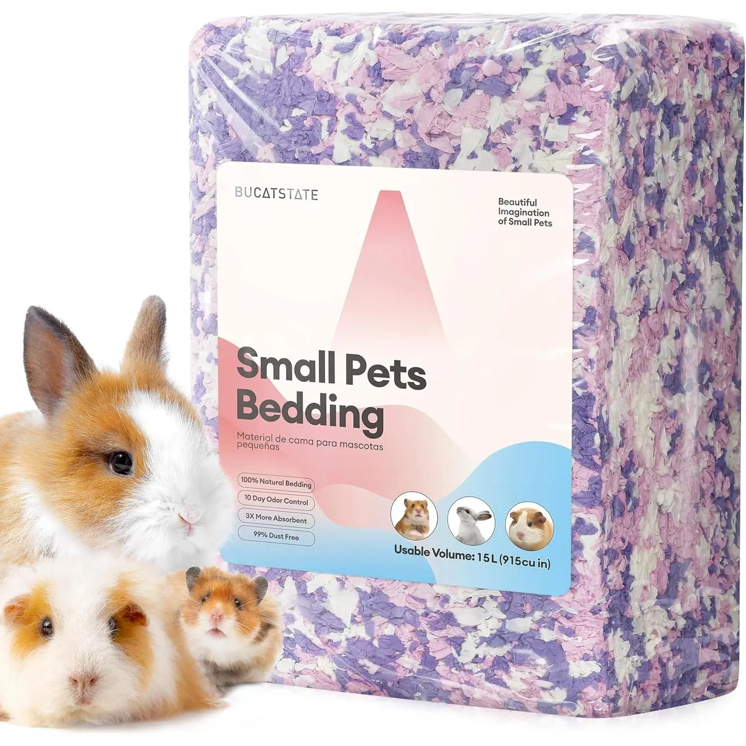 Hamster Bedding 15L, 99% Dust-Free Guinea Pig Paper Bedding with Odor Control, Cozy Small Animal Bedding for Rabbits, Rats, Syrian Dwarf Hamsters, Gerbils (Lavender)Gift