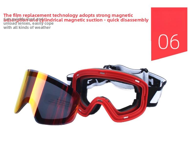 Ski mask, magnetic ski goggles, cylindrical lenses, anti-fog, unisex outdoor mountaineering, skiing, cycling goggles