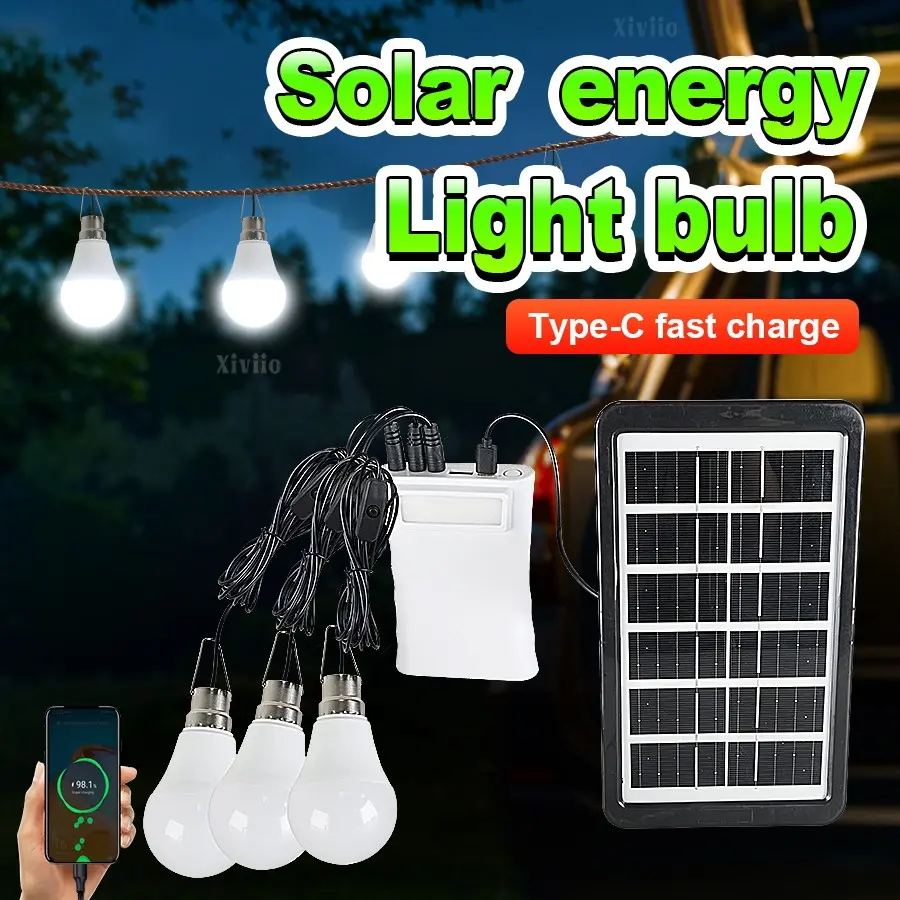 4800/2600mah Solar Indoor Light, Long-Lasting Outdoor Solar Lamp, Ideal for Warehouse, Garage, Animal Shed, RV, Rechargeable Lithium Battery