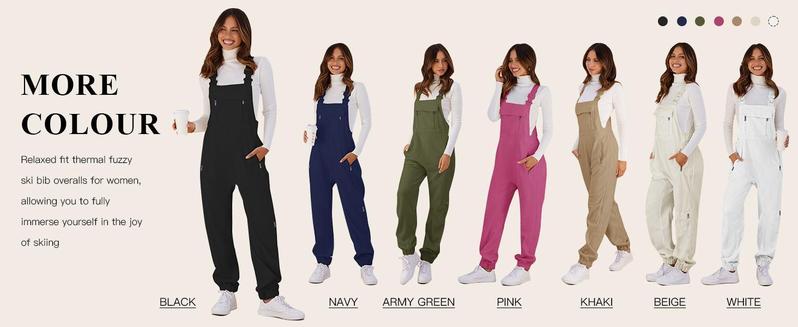 Imily Bela Women's Fleece Warm Overalls Winter Loose Casual Jumpsuits with Pockets