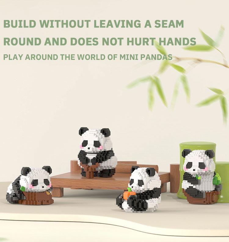Creative DIY Assemable Animal Cute MINI Chinese Style Animal Panda Building Block Educational Boy Toys For Children Model Bricks