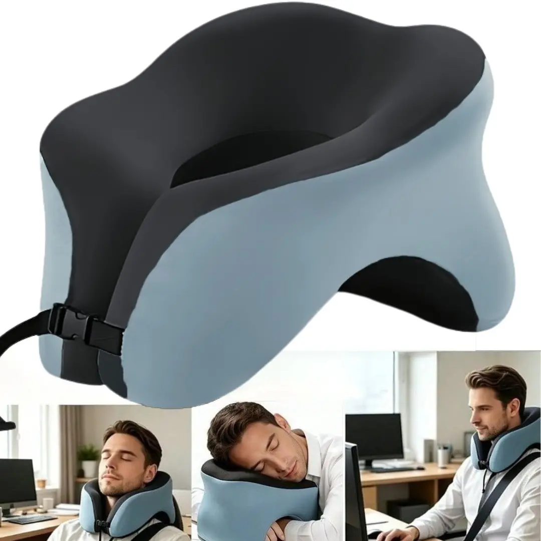 Travel Neck Pillows, 100% Memory Foam Filling, Travel Pillows for Airplanes, Compact and Ergonomic Design, Best for Sleeping Plane Train Travel, Ergonomic Napping Pillow for Neck and Uncomfortable Relief from Memory Foam Ergonomic Shape for Comfort