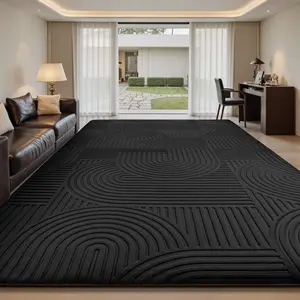 FAMVAL Fluffy Soft Washable Area Rug, Large Size Modern Geometric Pattern Rug for Living Room Bedroom Nursery Dorm Kids Room Apartment