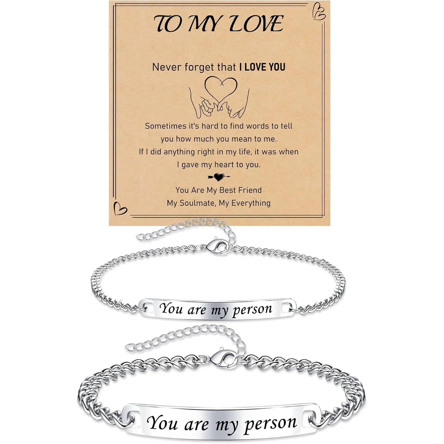 Boyfriend Girlfriend Matching Couple Bracelet Couple Gifts Stainless Steel Relationship Bracelets Anniversary   for Husband Wife Mom Dad