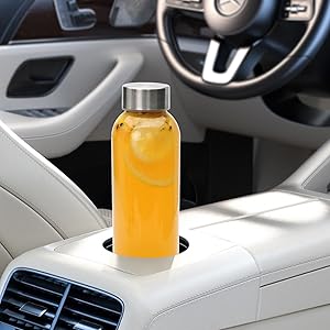 Brajttt Glass Juice Bottle with Lids,16oz Juicing Bottles Reusable, Clear Glass Water Bottles 16 oz with Stainless Steel Airtight Cap,Juice Beverage Container, Leak Proof,Set of 8