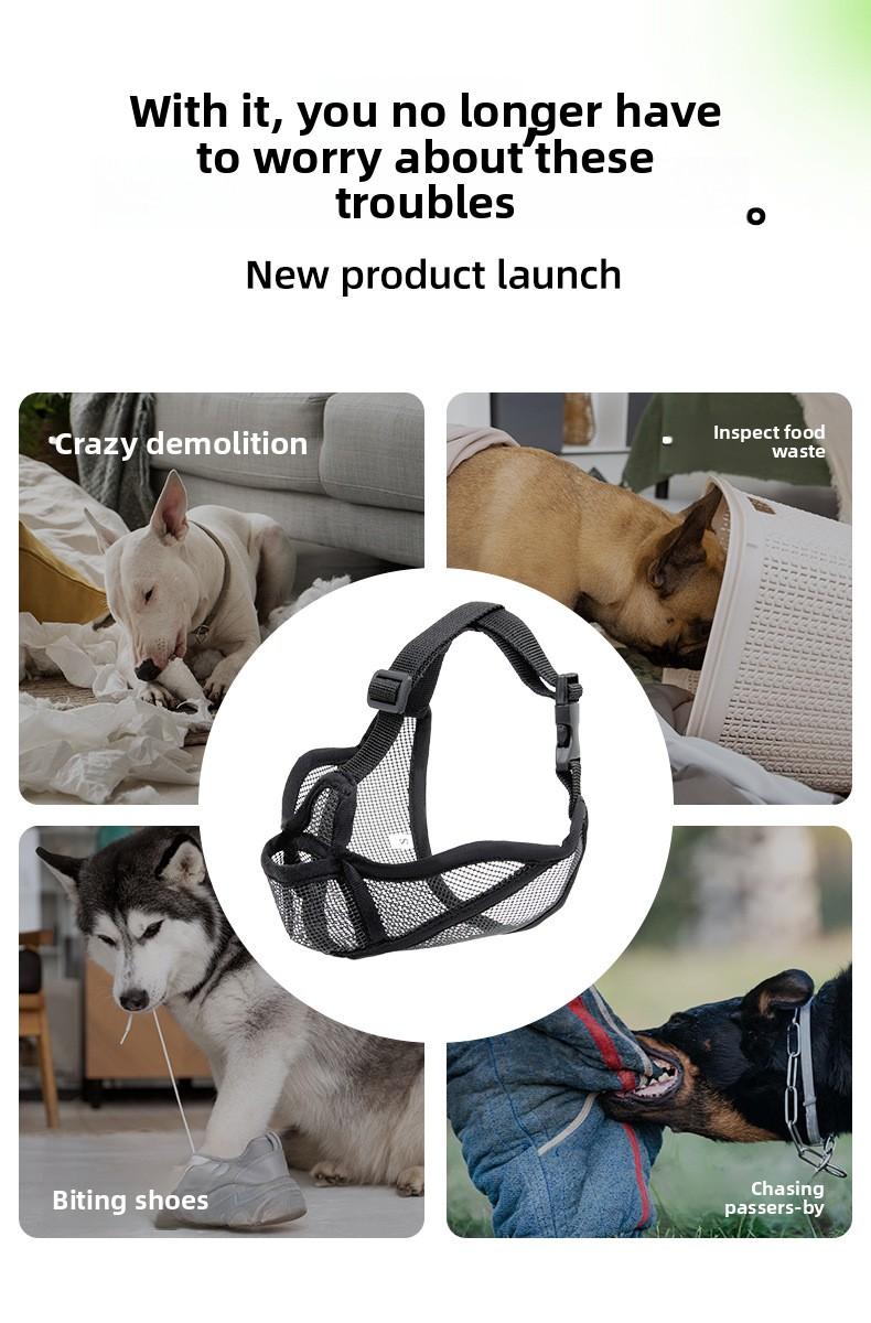 Dog Muzzle, Breathable Pitbull Muzzle, Adjustable Secure Fit, Prevents Biting & Accidental Eating, Perfect for French Bulldogs, American Bullies & Short-Snouted Breeds, Durable Mesh Dog Mouth Cover for Training, Walking & Grooming, Anti-Chew Dog Snout Gua