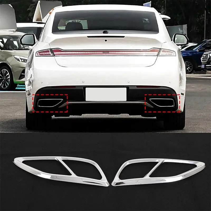 Stainless Steel Car Rear Exhaust Pipe Mufflers Tailpipe Cover For Lincoln MKZ 2017-2021 Car Exterior Accessories