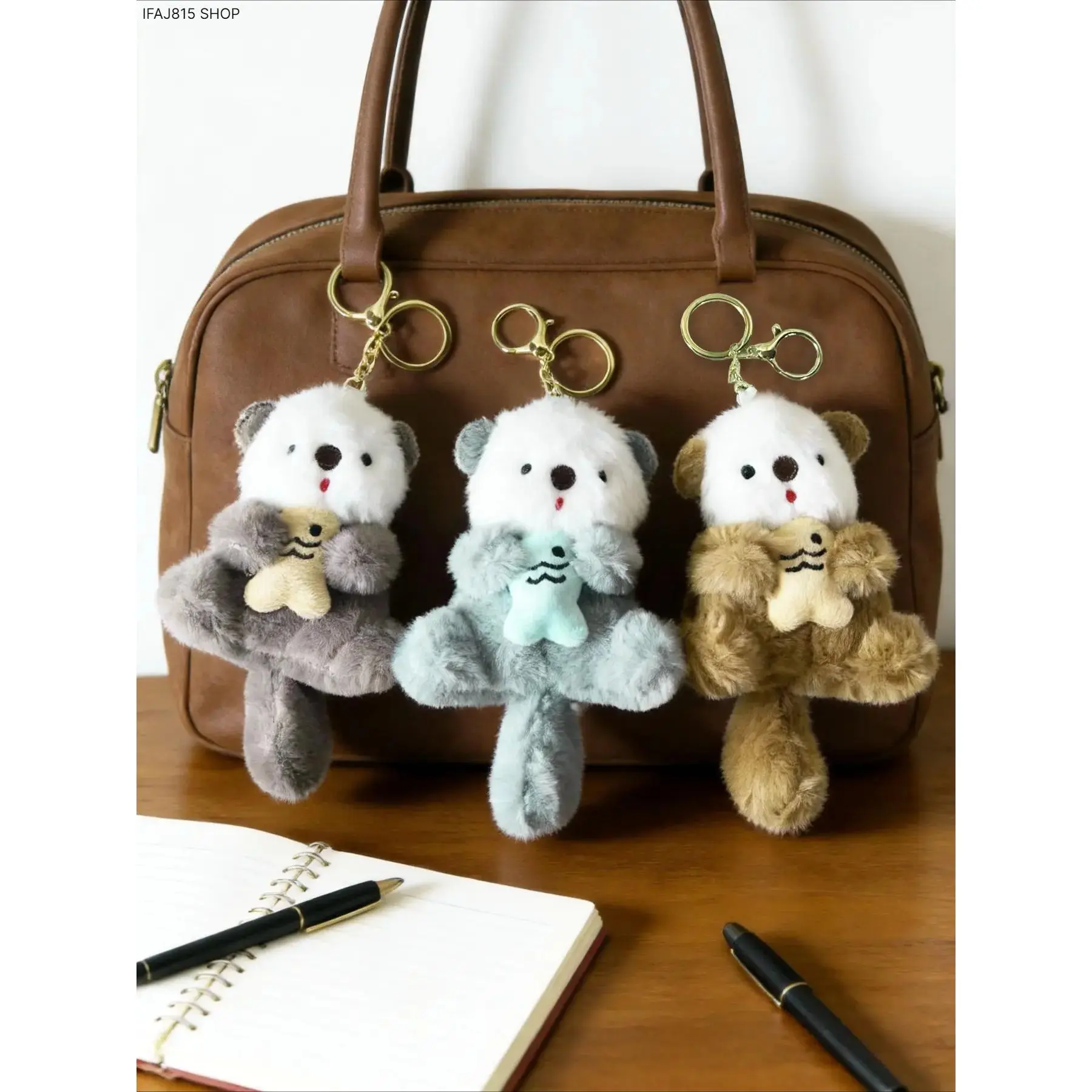 Plush Bag Charm, Kawaii Otter Keychain with Heart for Girls, Soft Huggable Backpack Accessory, Cute Birthday Gift Idea, Birthday Gift Ideas, Kawaii Accessories, Cute Charm, Soft Plastic, Keychains, Puffy Heart Charm Keychains