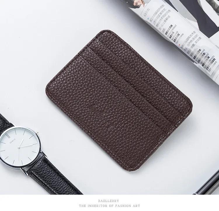 Double-sided PU Leather ID Card Holder Multi-color Bank Credit Card Case Multi-slot Ultra-thin Wallet Business Card Holder Men