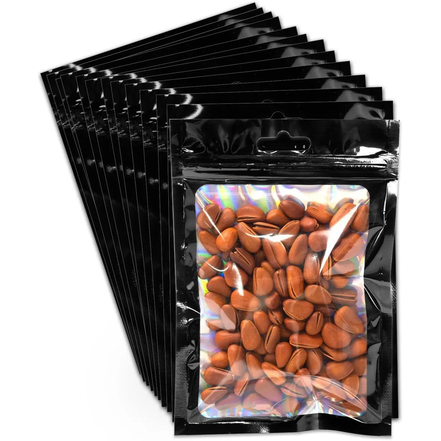 Holographic Resealable Mylar Film Bags, 4×6inch-200 Smellproof Foil Pouches for Storage & Pantry, Plastic Bag Packaging Gifts & Wrapping for Business Users (Office Stationery Supplies)