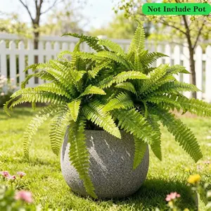 4-Pack Luxurious Boston Fern Artificial Plants, 24-Leaf Realistic Greenery, Ideal for Indoor/outdoor Decor, Wedding, Hotel, Garden, Photography, Artificial Ferns