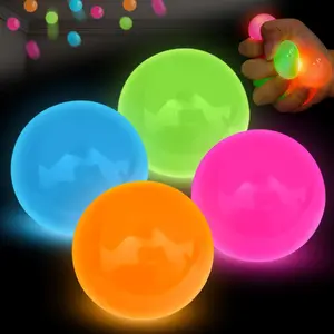 4Pcs Glow in The Dark Sensory Balls, Upgraded Glowing Sticky Balls Stick to The Ceiling, Stress Relief Sensory Ball Toys for Adults & Kids, Stocking Stuffers, Asmr Cool Stuff & Party Favorsfidget toys