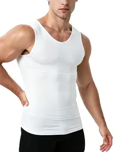 Men's V Neck Compression Tank Top, Summer Quick Dry Moisture Wicking Breathable Sleeveless Athletic Vest, High Stretch Workout Shirt for Gym Running Basketball Training Sports,Athletic Tank, Sports Singlet