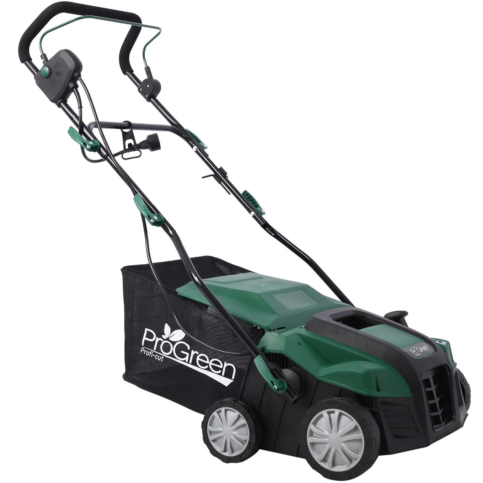 Nokaa 2-in-1 Electric Lawn Dethatcher Scarifier 16 Inch Working Width 15 Amp Motor 3600 RPM 5 Raking Heights 58QT Detachable Collection Bag Green Metal Garden Tool for Thatch Removal, Multiple Options