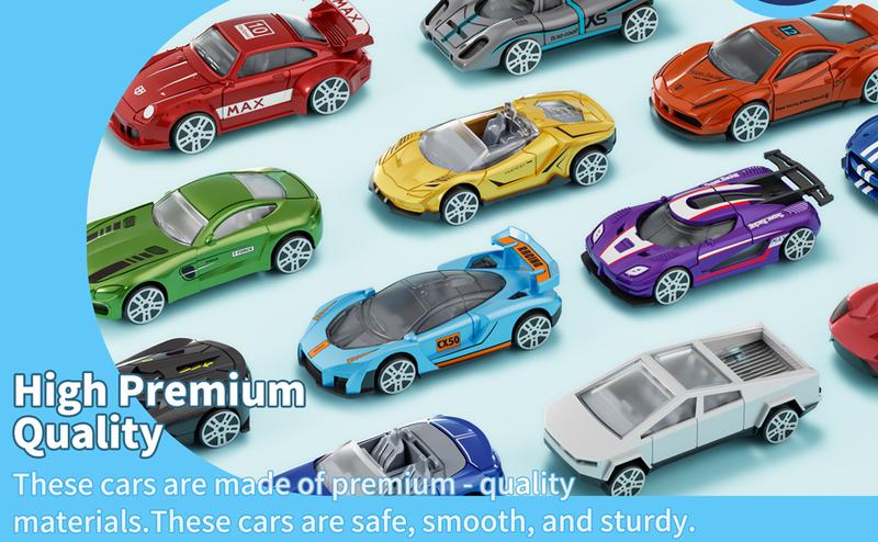 1:64 Scale Die-Cast Metal Toy Cars 12-Pack Vehicles Set, Includes Pickup, Racing Cars, Sports Cars for Display or Play, Great Gift for Kids Age 3 Years and Up (12 Pack)