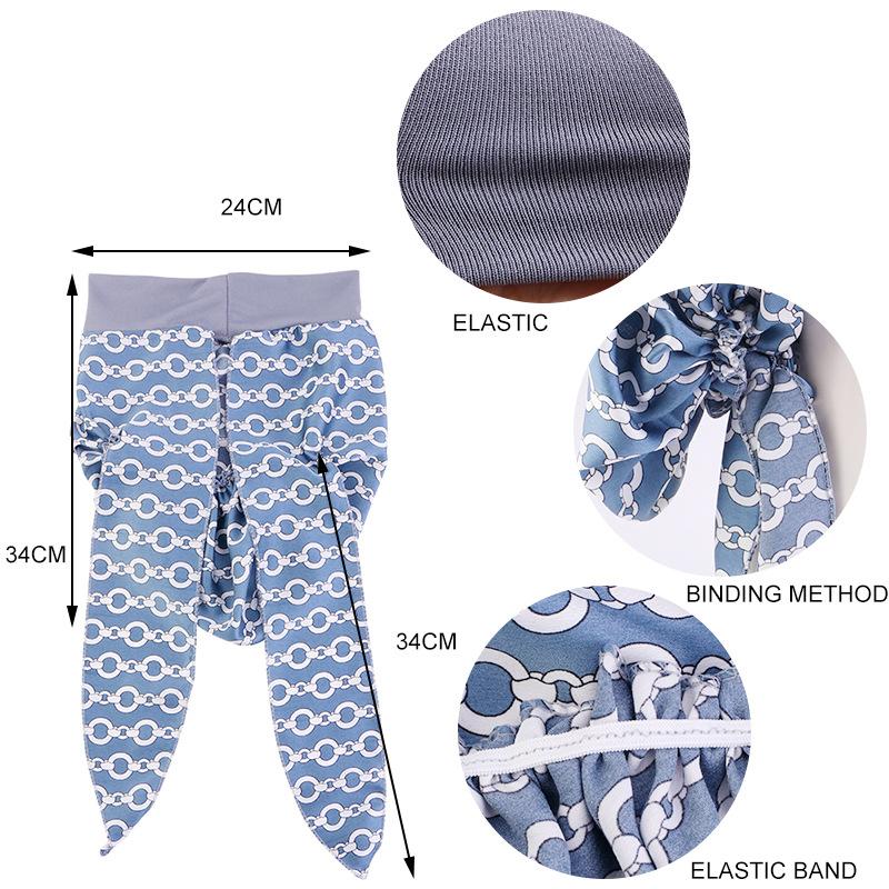 Elastic Wide Band Satin Bonnet, Ethnic Print Head Wrap Hair Care Cap