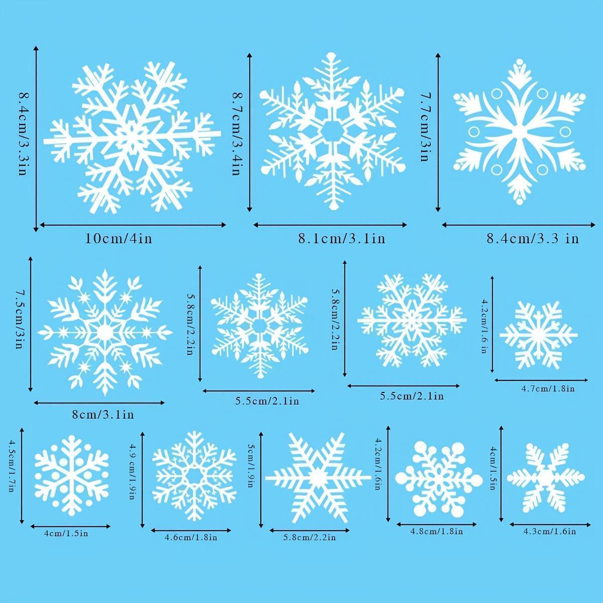4 sheets/set Christmas Window Stickers - Static White Snowflake and Winter Decorations, Reusable Plastic Holiday Decoration