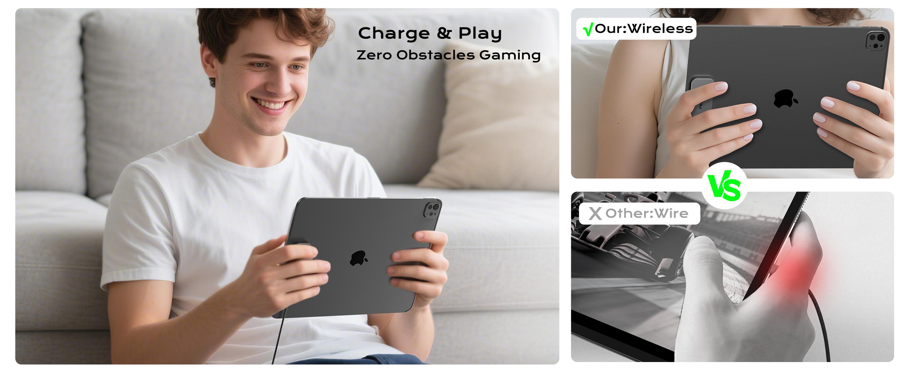 KUXIU Magnetic Smart Connector Charger for iPad Pro M4 11''/13'' 2024,Portable Fast Charging For iPad Pro 12.9'' 3rd/4th/5th/6th Gen,iPad Air 11''/13'' M2/M3,10.9''